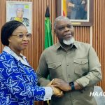 Audience à la HAAC du Bénin : la Ministre Aurélie ADAM SOULE ZOUMAROU reçue par le Président Edouard LOKO